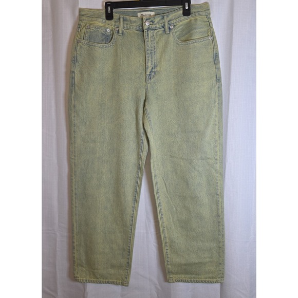 Madewell Denim - Madewell The Dad Jean Pale Daffodil Acid Wash Straight Leg Jeans Size 30